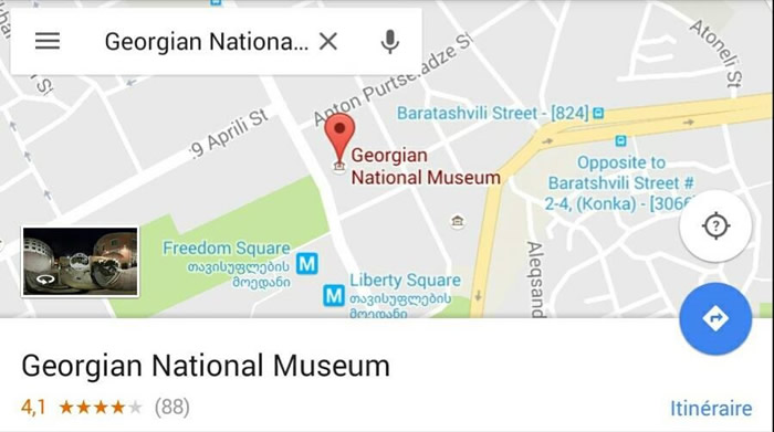The National Museum of Georgia map