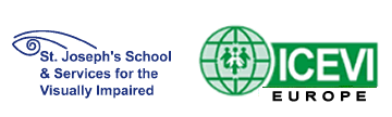 Logos of St Joseph's School and ICEVI-Europe