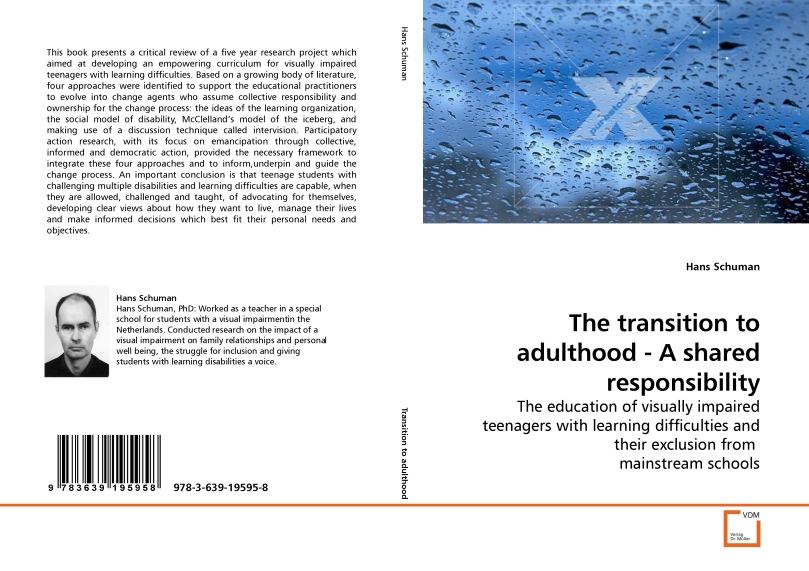 Book cover "The transition to adulthood - A shared responsibility" by Hans Schuman