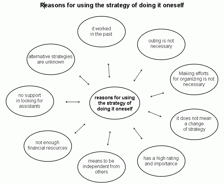 Reasons for using the strategy of doing it oneself described above