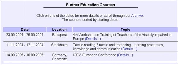 Part 3 - image Further education courses - calendar