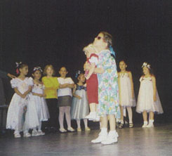 VI girl in primary education integration (the same girl in both pictures)